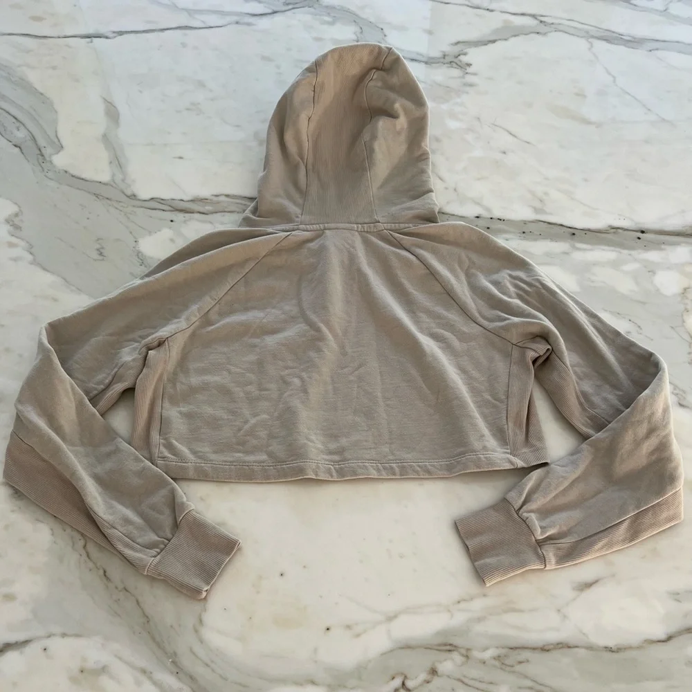 GYMSHARK BEIGE TONE CROPPED SWEATSHIRT HOODIE SIZE XS - Picture 6 of 14